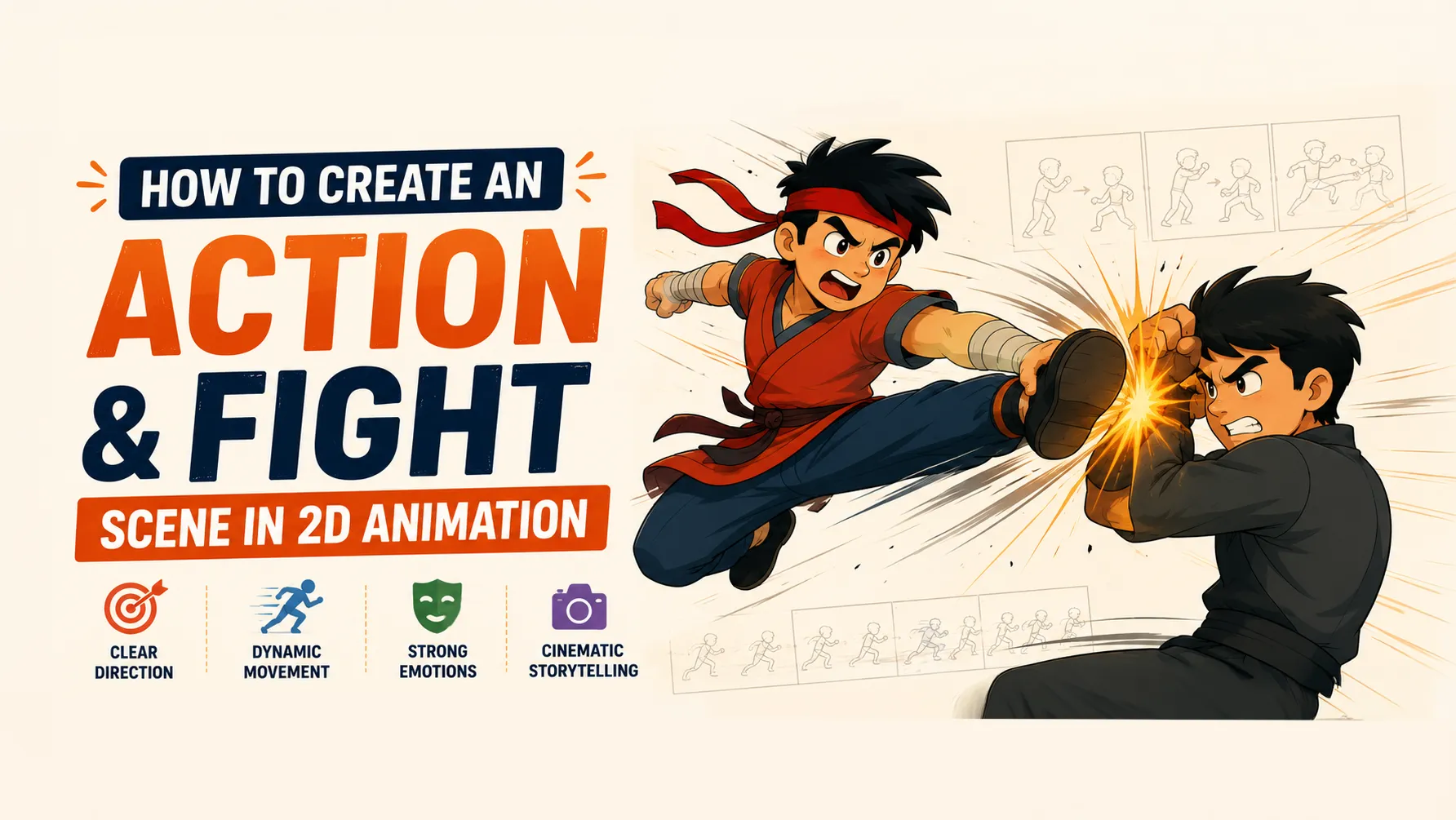 How to Create an Action & Fight Scene in 2D Animation: Direction, Mood, Camera, Color & Movement