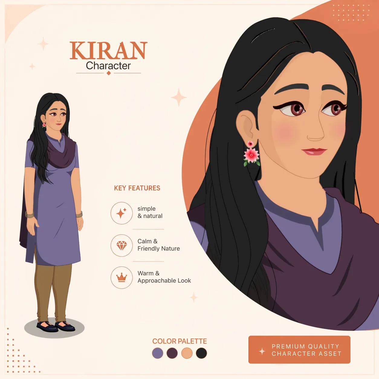 Kiran 2D Indian Woman Characte | Traditional Female Character | Hindi Story Animation