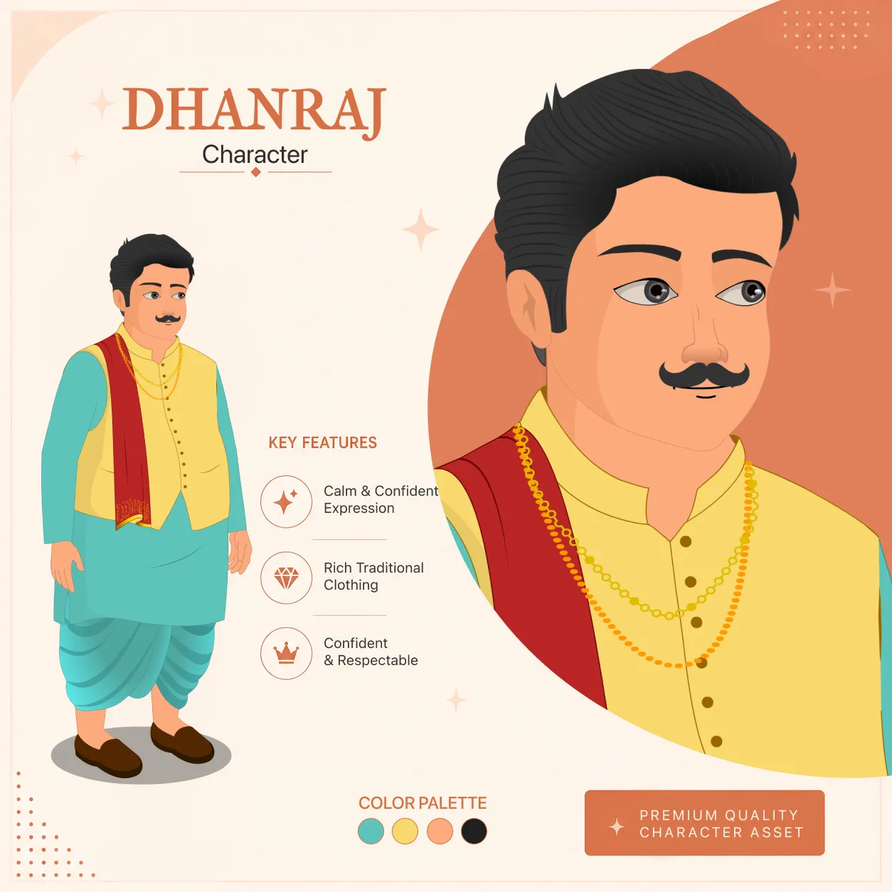 Seth Dhanraj 2D Rich Village Character | Fully Rigged & Animated |Landlord Character for Story Animation