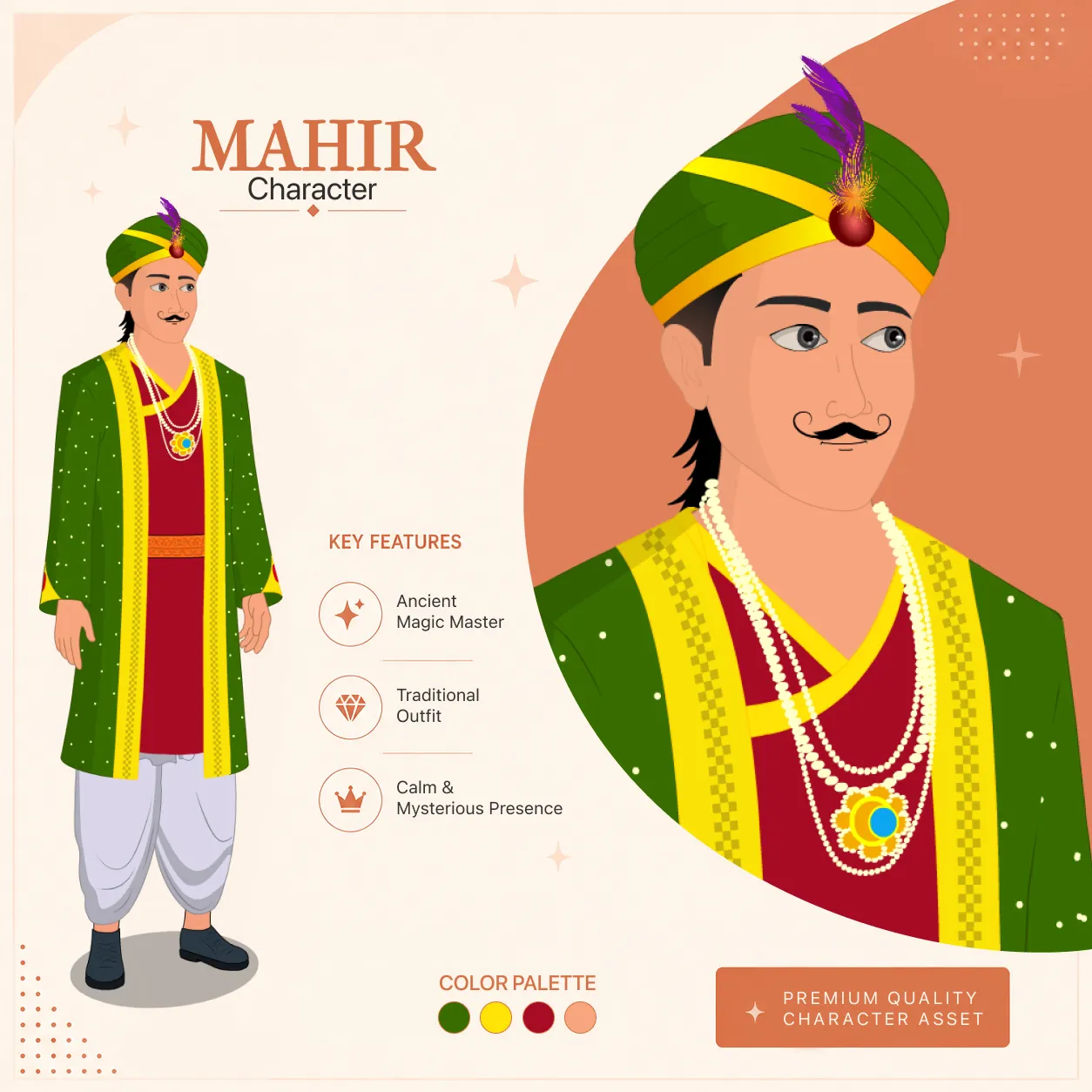 Mahir 2D Magician Character | Fully Rigged & Animated | Magical Sorcerer for Story Animation
